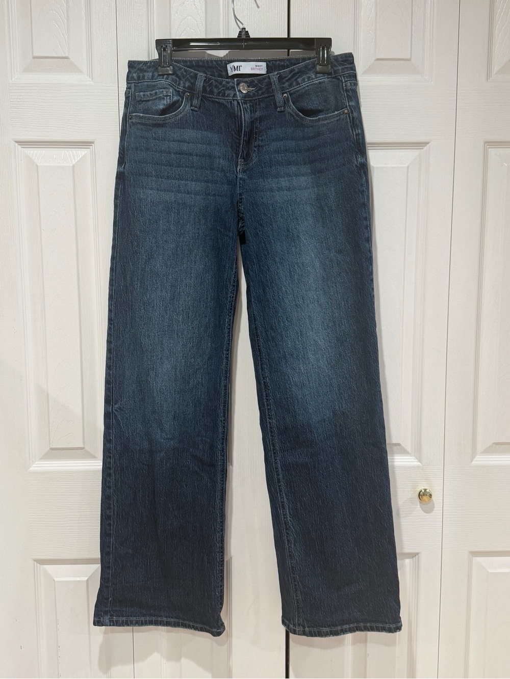 YMI Women's Wide Leg Jeans in Dark Blue Denim